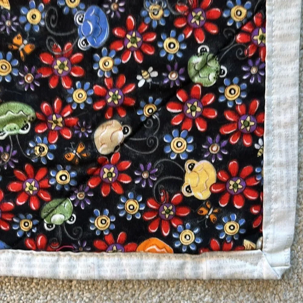 Project Linus Handmade Child’s Quilt Tiny Frogs Print 48”x42”